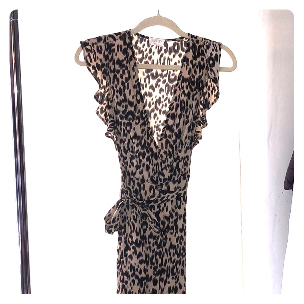 Leopard print midi dress
